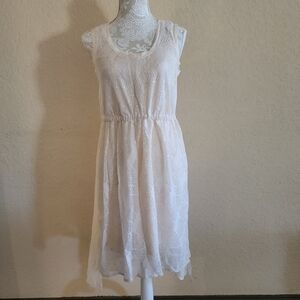 New Simply Vera Sleeveless Ivory Lace Dress Sz M